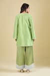 Shop_Archana Shah_Green Embroidery, Zari Split V-neck Butta Kurta Set _at_Aza_Fashions
