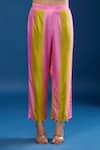Buy_Archana Shah_Yellow Embroidery Round Neck Short Kaftan With Striped Pant _Online_at_Aza_Fashions