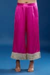 Shop_Archana Shah_Pink Silk Embroidery, Zari Round Neck Short Kurta Palazzo Set _Online_at_Aza_Fashions