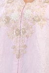 Prisho_Pink Cotton Tassels Round Neck 3d Floral Embroidered Kaftan And Pant Set _at_Aza_Fashions