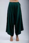 Shop_Prisho_Green Cotton Embroidery V-neck V Kaftan And Pant Set _Online_at_Aza_Fashions