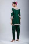 Shop_Prisho_Green Embroidery Round Neck Kurta Set _at_Aza_Fashions