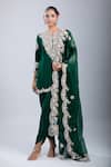 Shop_Prisho_Green Embroidery Round Neck Kurta Set _Online_at_Aza_Fashions