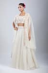 Buy_Prisho_White Pearls, Embroidery Round , Open Resham Skirt Set _Online_at_Aza_Fashions