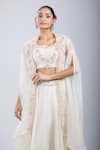Buy_Prisho_White Pearls, Embroidery Round , Open Resham Skirt Set 