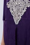 Prisho_Purple Chiffon Embroidery Round Neck Resham Kaftan Set _Online_at_Aza_Fashions