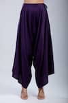 Buy_Prisho_Purple Chiffon Embroidery Round Neck Resham Kaftan Set _Online_at_Aza_Fashions