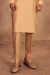 Label Niti Bothra_Ivory Silk, Mirrors, Nazakat Neckline Embroidered Kurta Set _Online_at_Aza_Fashions