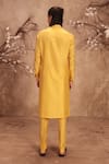 Shop_Label Niti Bothra_Yellow Silk, Zari, Nazakat Applique Placket Work Kurta Set _at_Aza_Fashions