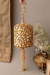 Buy_Bhavna Kumar_Gold Embroidery Kundan Embellished Half Round Clutch _at_Aza_Fashions