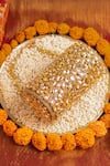 Buy_Bhavna Kumar_Gold Crystals Round Kundan Clutch _Online_at_Aza_Fashions
