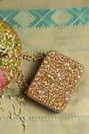 Bhavna Kumar_Gold Embroidery Kundan Box Clutch _Online_at_Aza_Fashions