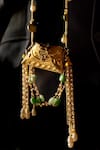 Bhavna Kumar_Gold Pearls Tassel Micro Bag _at_Aza_Fashions