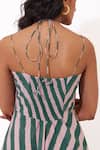Shop_Aapro_Green Cotton Sweetheart Neck Esme Stripe Pattern Dress _Online_at_Aza_Fashions