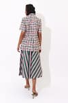 Shop_Aapro_Green Cotton Open Neck Junia Multi Colour Fit And Flare Dress And Jacket Set _at_Aza_Fashions