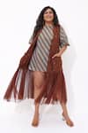 Buy_Aapro_Brown Cotton Multi Colour And Dress 
