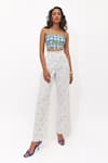 Buy_Aapro_Blue Cotton Square Neck Aveline Multi Colour Bustier And Pant Set _at_Aza_Fashions