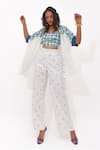 Buy_Aapro_Blue Cotton Embroidery Collared, Round Neck Aeris Multi Color Kaftan Co-ord Set _at_Aza_Fashions