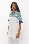 Buy_Aapro_Blue Cotton Embroidery Collared Liora Multi Colour Kaftan And Pant Set _Online_at_Aza_Fashions