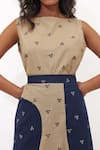 Buy_Aapro_Beige Cotton Boat Neck Selene Hand Block Printed Skirt Set _Online_at_Aza_Fashions