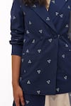 Aapro_Navy Cotton Embroidery Boat Astrid Multi Colour Hand Block Printed Skirt Set _Online_at_Aza_Fashions