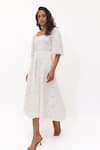 Shop_Aapro_White Cotton Square Neck Aralyn Multi Colour Fit And Flare Dress _at_Aza_Fashions