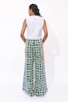 Shop_Aapro_White Cotton V-neck Mariselle Multi Colour Block Printed Pant Set _at_Aza_Fashions
