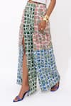 Aapro_White Cotton V-neck Mariselle Multi Colour Block Printed Pant Set _at_Aza_Fashions