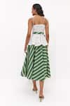 Shop_Aapro_White Cotton Sweetheart Neck Sylva Peplum Top And Striped Skirt Set _at_Aza_Fashions