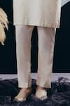 Krisha Sunny Ramani_Ivory Cotton, Silk Designer Kurta Pant Set _Online_at_Aza_Fashions