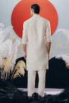 Shop_Krisha Sunny Ramani_Ivory Cotton, Silk Designer Kurta Pant Set _at_Aza_Fashions