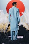 Shop_Krisha Sunny Ramani_Blue Cotton, Silk Cut Work Designer Kurta Set _at_Aza_Fashions