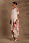 Preeti Mehta_Ivory Georgette, Viscose Embroidery Round Neck Moonlight Pearl Kurta And Pant Set _Online_at_Aza_Fashions