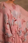 Preeti Mehta_Pink Lurex, Chiffon Beads Round Neck Pakeezah Kaftan And Dhoti Skirt _Online_at_Aza_Fashions
