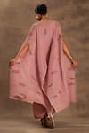 Shop_Preeti Mehta_Pink Lurex, Chiffon Beads Round Neck Pakeezah Kaftan And Dhoti Skirt _at_Aza_Fashions