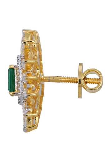 Sica Jewellery_Green Stones 925 Silver Oleander Earrings _Online_at_Aza_Fashions