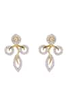Shop_Sica Jewellery_White Stones 925 Silver Picotee Earrings _at_Aza_Fashions