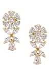 Shop_Sica Jewellery_White Stones 925 Silver Nargis Earrings _at_Aza_Fashions