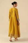 Shop_Begum_Yellow Silk, Organza Embroidery, Sequins Round Neck Afsana Kalidar Kurta Set _at_Aza_Fashions