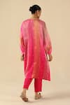 Shop_Begum_Fuchsia Tissue, Silk Sequins Round Neck Tabeer Kurta Pant Set _at_Aza_Fashions