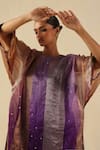Buy_Begum_Purple Silk Round Neck Tabeer Kurta Pant Set _Online_at_Aza_Fashions