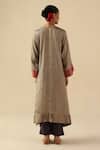 Shop_Begum_Silver Silk, Tissue Zari Round Neck Gauhar Kurta Pant Set _Online_at_Aza_Fashions