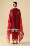 Shop_Begum_Purple Silk, Organza Sequins, Embroidery Split V-neck Arzoo Kurta Pant Set _at_Aza_Fashions