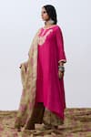 Buy Pants And Pajamas Pink Chanderi, Cotton Embroidery Round Neck Kurta Set Buy_Pants And Pajamas_Pink Chanderi, Cotton Embroidery Round Neck Kurta Set