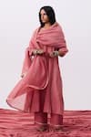 Pants And Pajamas_Pink Cotton, Silk Embroidered Pant _Online_at_Aza_Fashions
