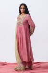 Buy_Pants And Pajamas_Green Chanderi Embroidered Dupatta _Online_at_Aza_Fashions