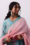 Shop_Pants And Pajamas_Pink Chanderi Embroidered Dupatta _Online_at_Aza_Fashions