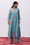 Pants And Pajamas_Pink Chanderi Embroidered Dupatta _at_Aza_Fashions