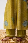 Pants And Pajamas_Green Cotton, Silk Embroidered Pant _Online_at_Aza_Fashions