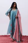 Pants And Pajamas_Pink Chanderi Dupatta _Online_at_Aza_Fashions